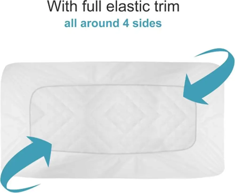 Waterproof Crib Mattress Protector Microfiber Quilted 28X52 Toddler Fitted Sheet
